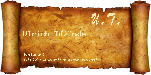 Ulrich Tünde névjegykártya